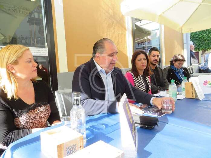 Momento de la rueda de prensa de esta mañana en Telde (Foto TA)